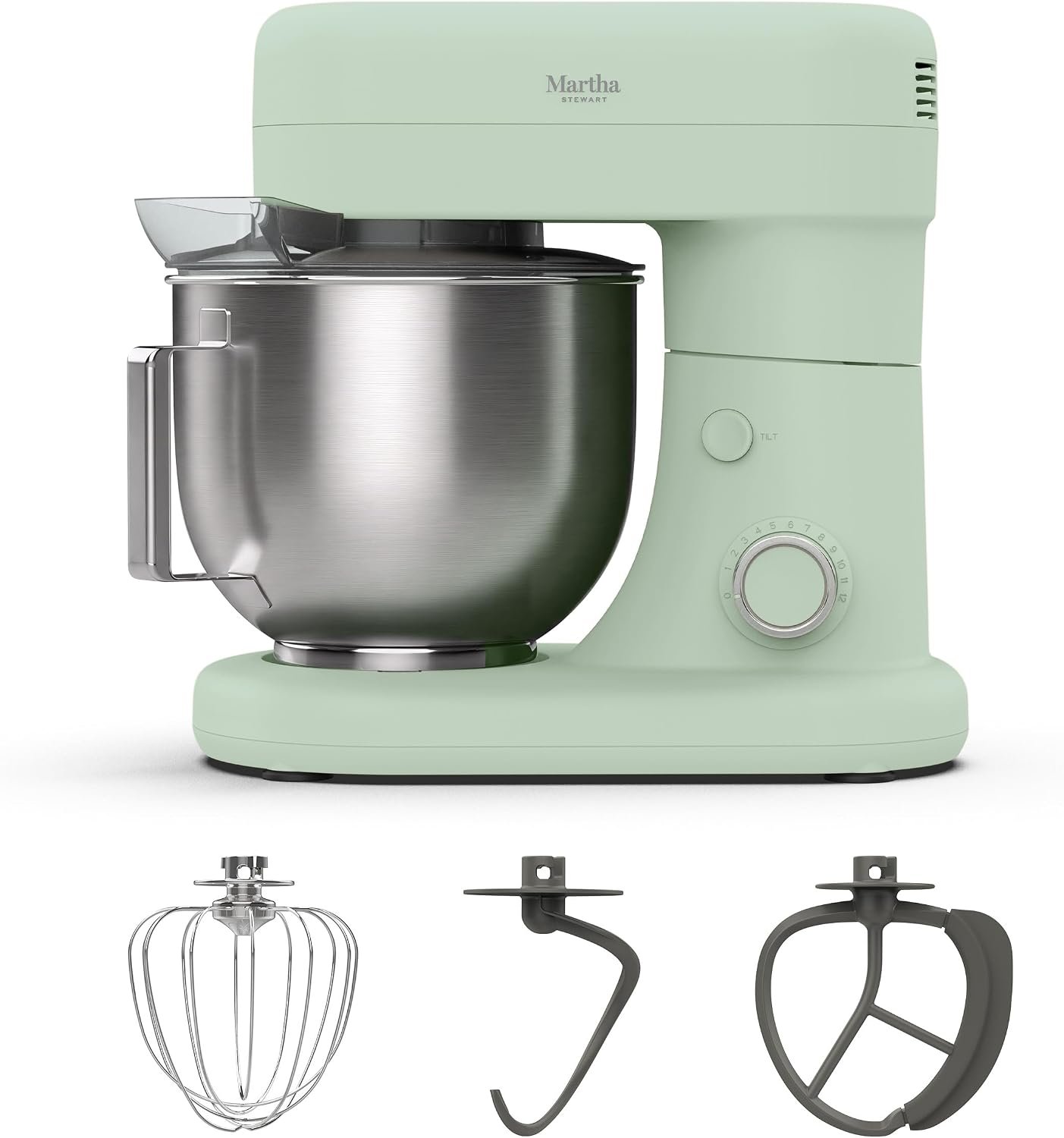 Test & Avis Martha Stewart 5.3QT Tilt Head Stand Mixer, 12 Speeds, Stainless Steel Bowl